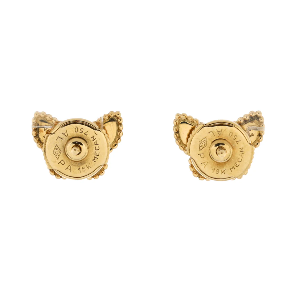 Sweet Alhambra Butterfly Stud Earrings 18K Yellow Gold and Mother of Pearl - Deep Luxury
