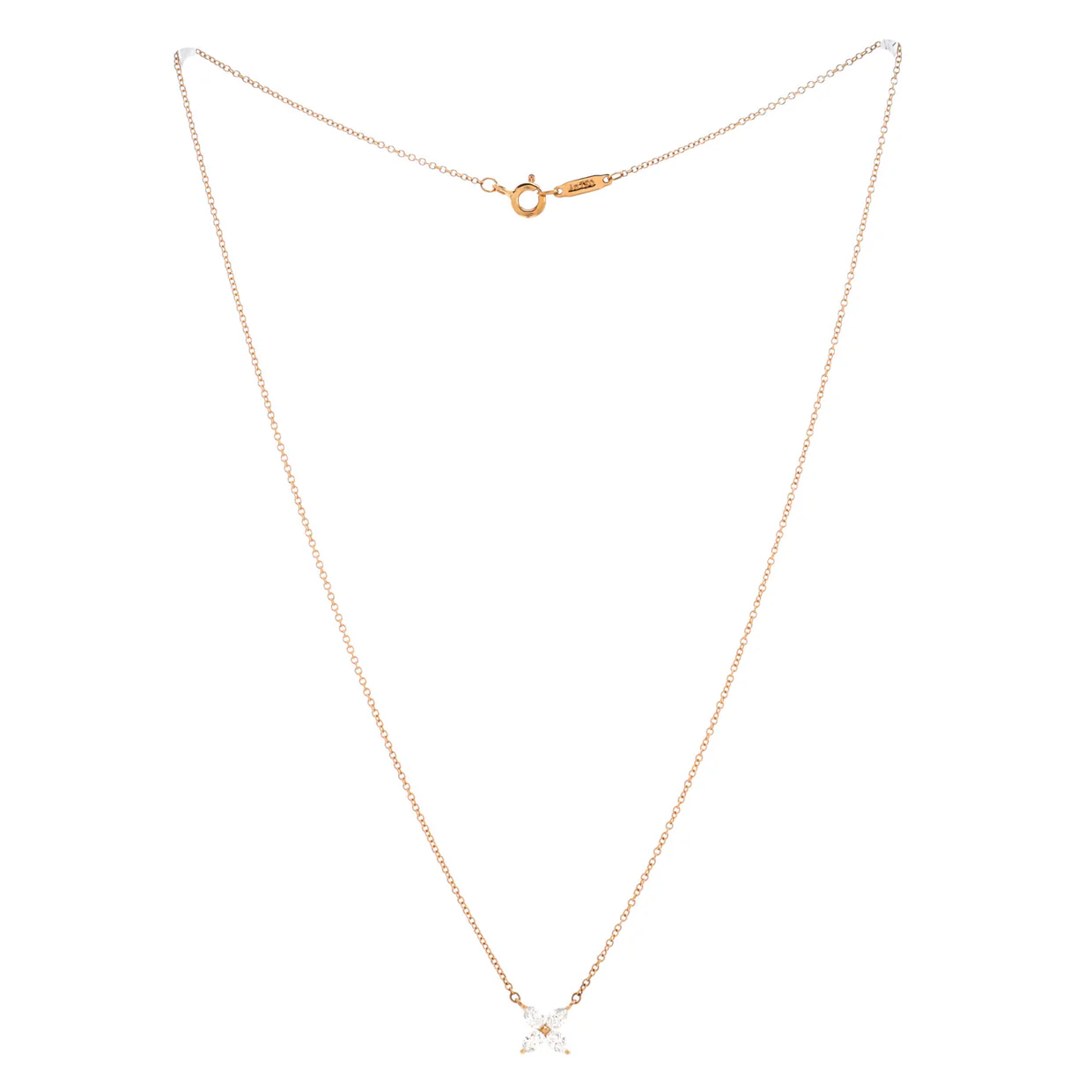Victoria Pendant Necklace 18K Rose Gold with Diamonds Small - Deep Luxury