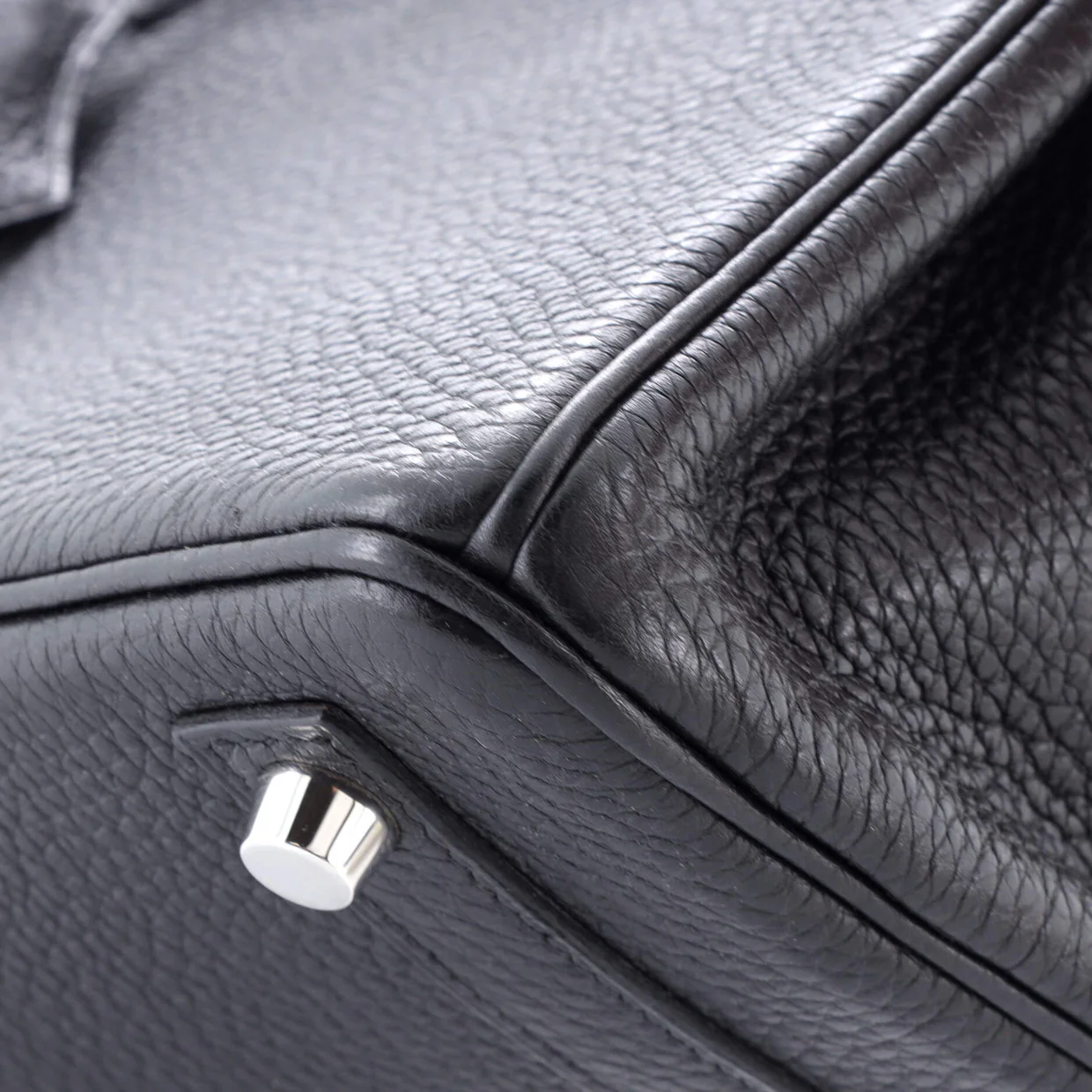 Birkin Handbag Noir Togo with Palladium Hardware 25 - Deep Luxury