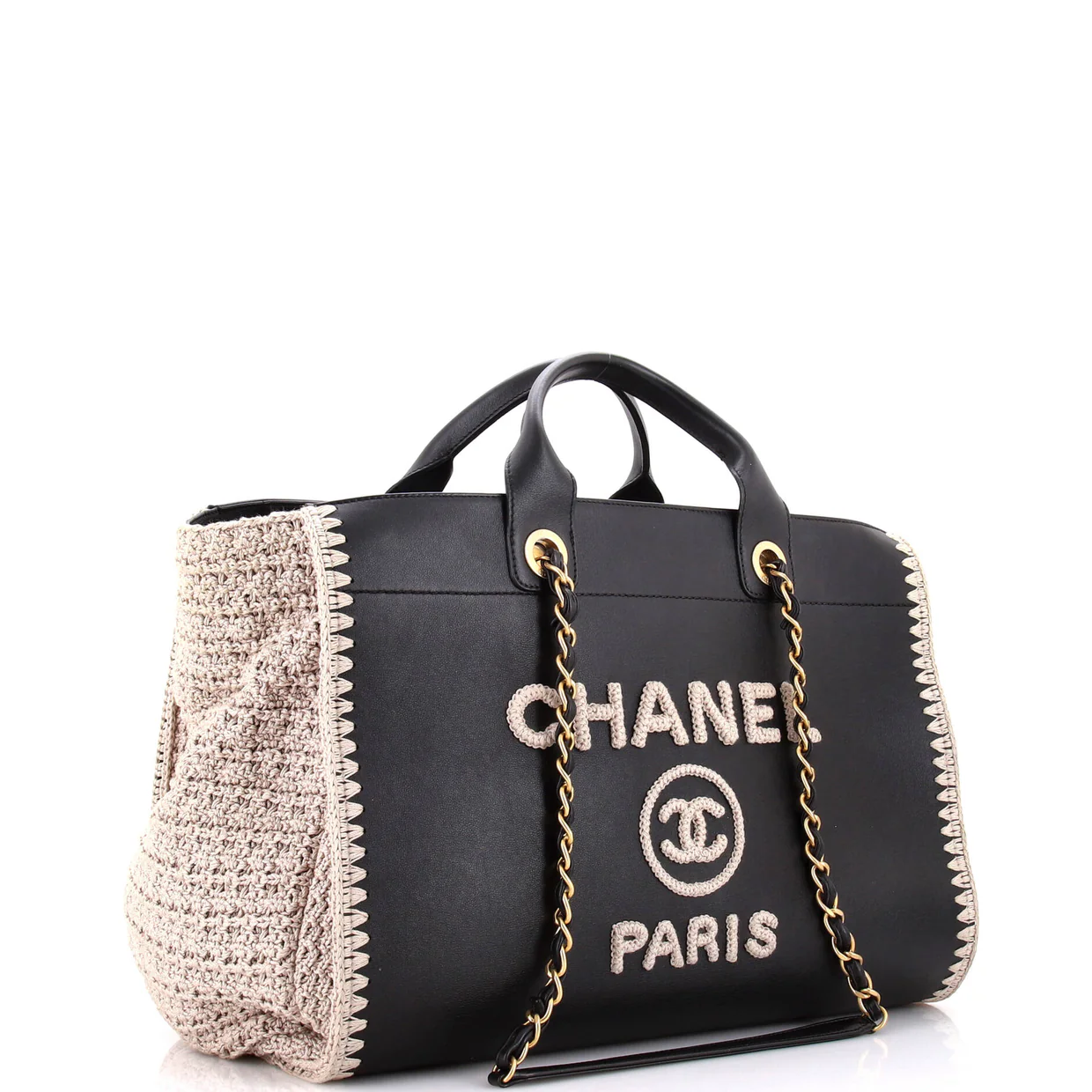 Deauville Tote Calfskin with Crochet Medium - Deep Luxury