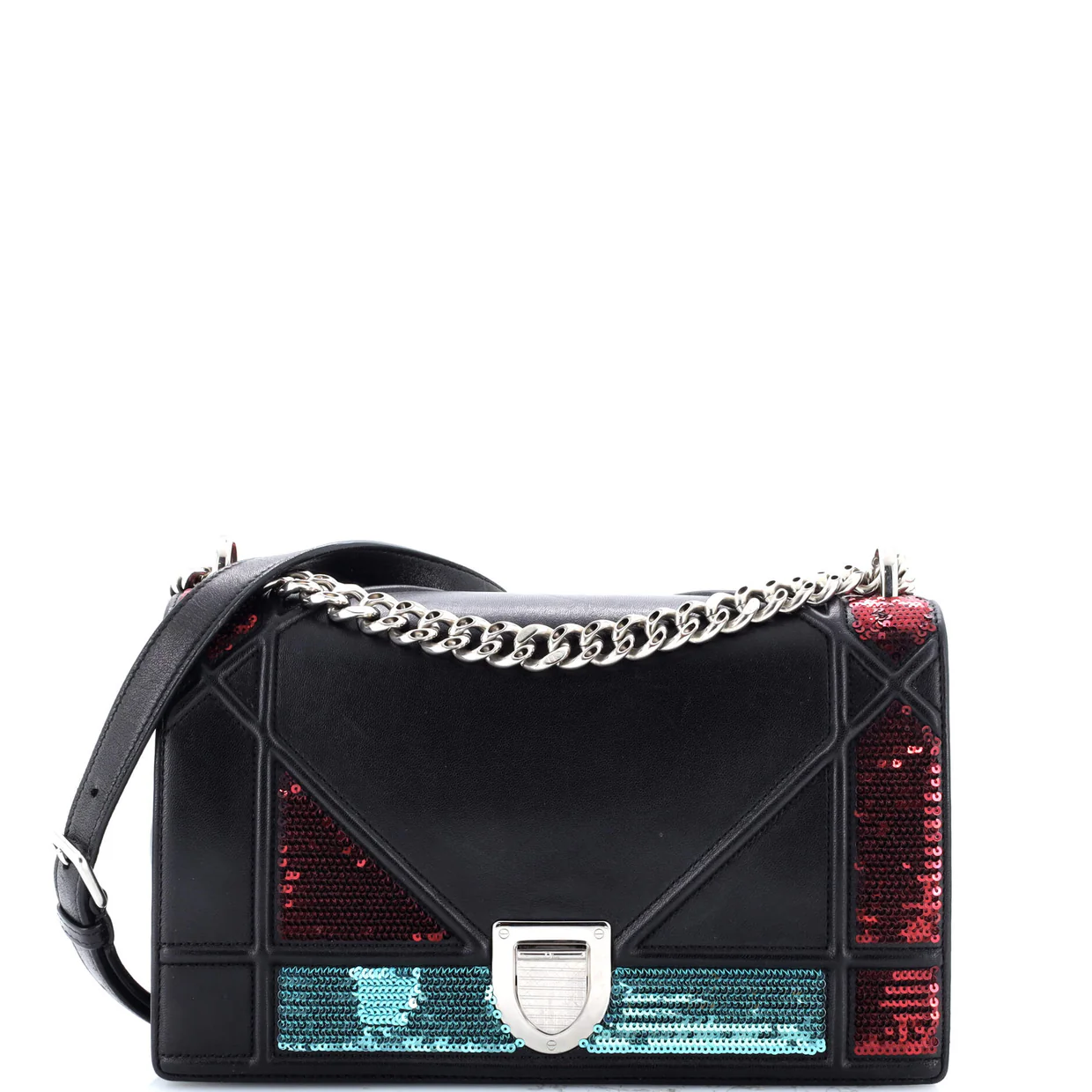 Diorama Flap Bag Sequin Embellished Lambskin Medium - Deep Luxury
