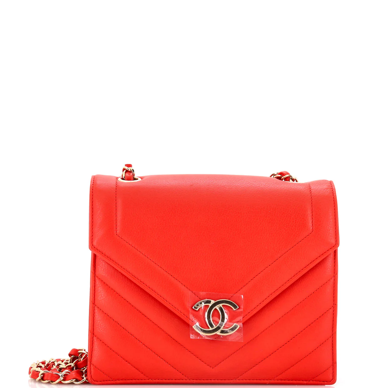 Envelope Flap Bag Chevron Calfskin Small - Deep Luxury