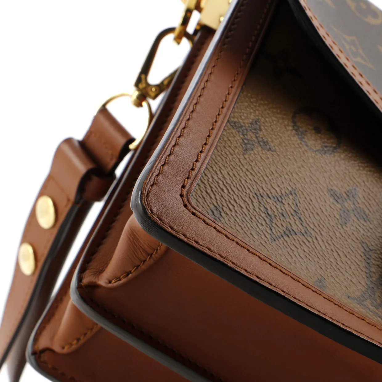 Dauphine Shoulder Bag Reverse Monogram Canvas MM - Deep Luxury