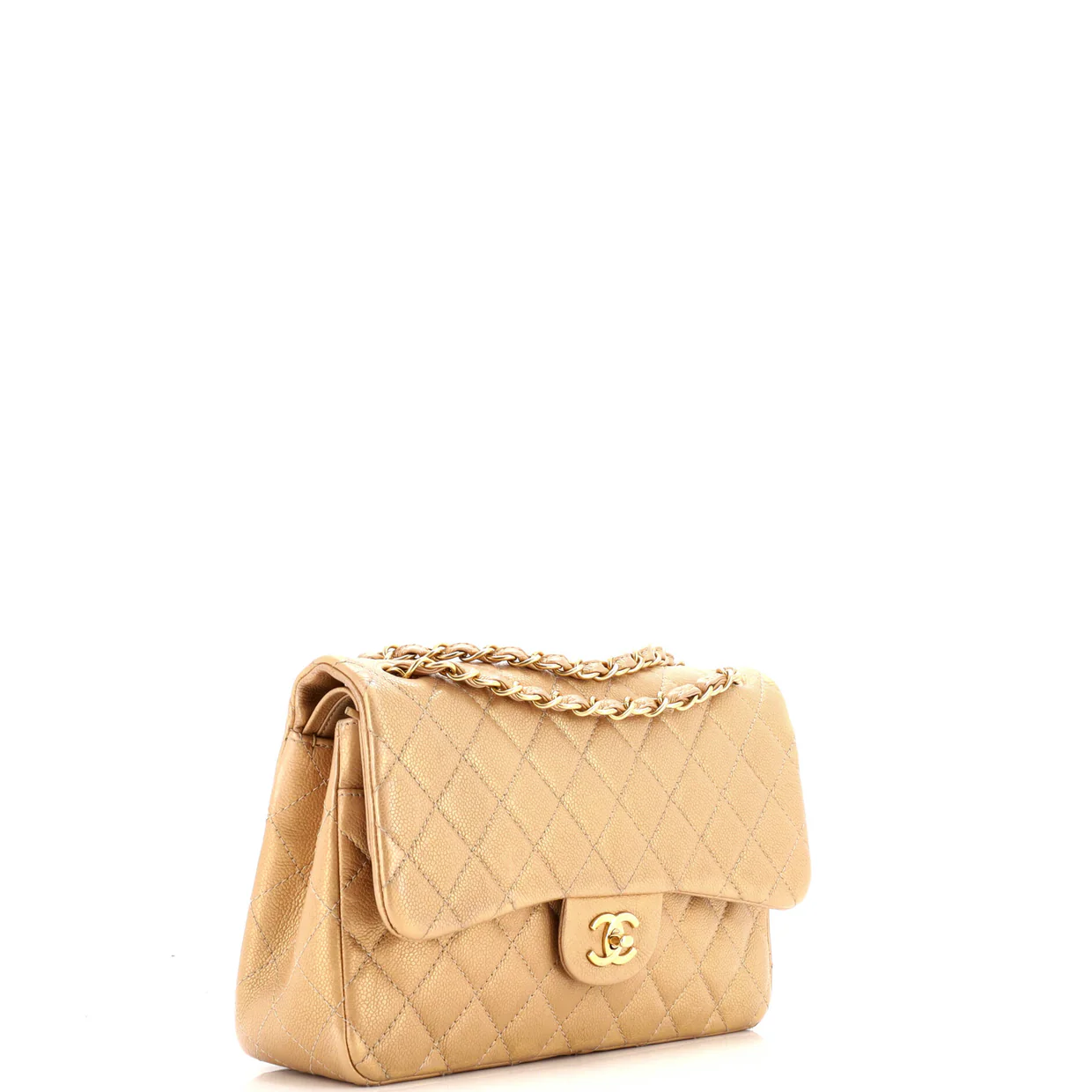 Classic Double Flap Bag Quilted Iridescent Caviar Jumbo - Deep Luxury