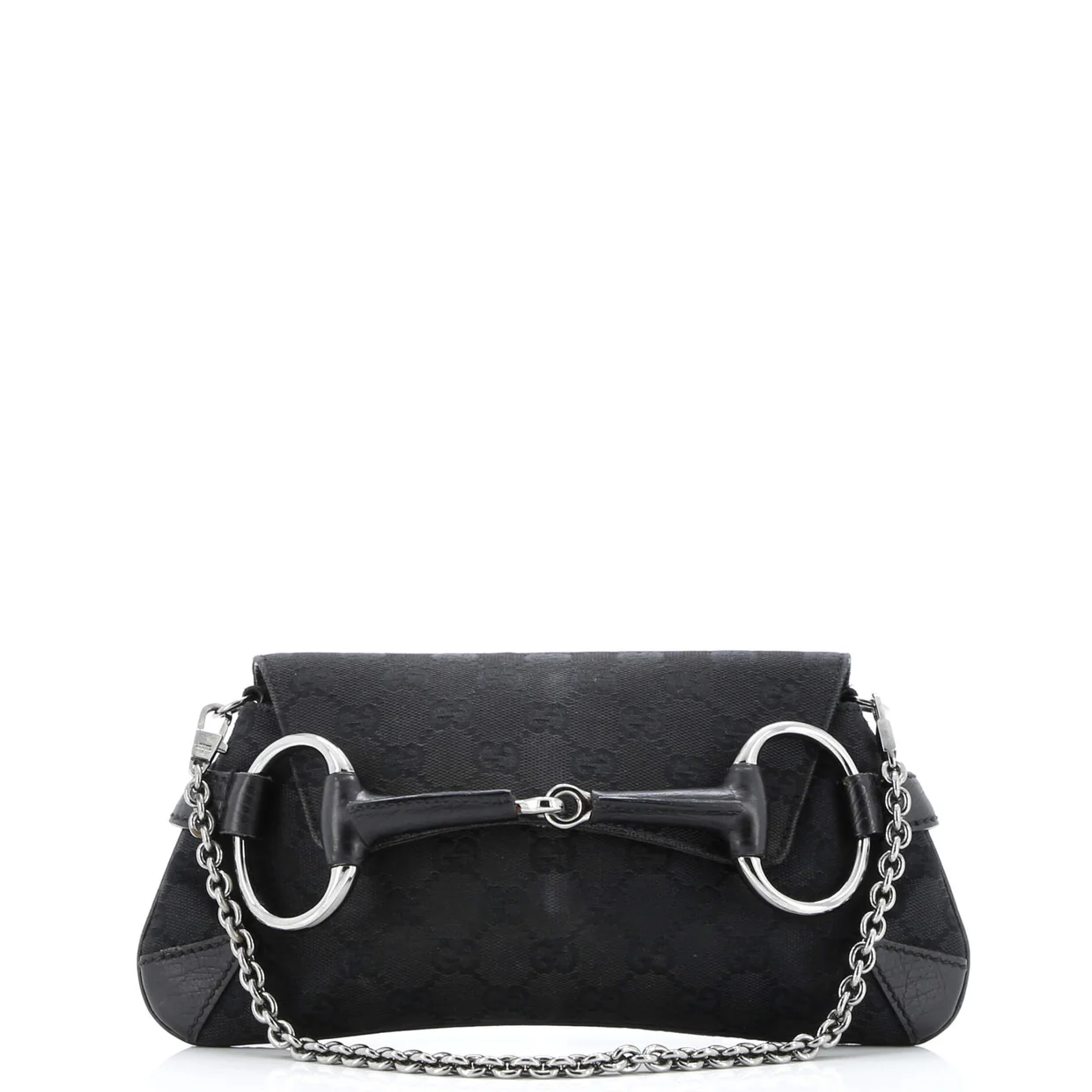 Horsebit Chain Clutch GG Canvas with Leather Medium - Deep Luxury