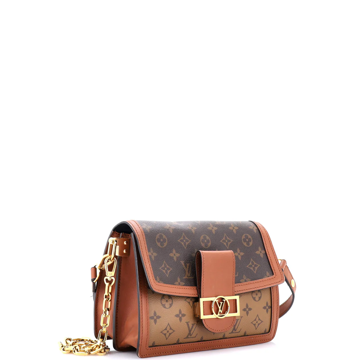 Dauphine Shoulder Bag Reverse Monogram Canvas MM - Deep Luxury