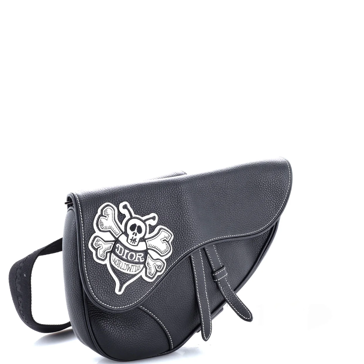 Shawn Stussy Saddle Crossbody Bag Leather with Applique - Deep Luxury