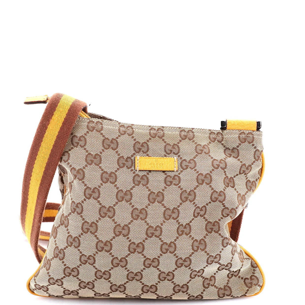 Web Strap Zip Messenger Bag GG Canvas Small - Deep Luxury
