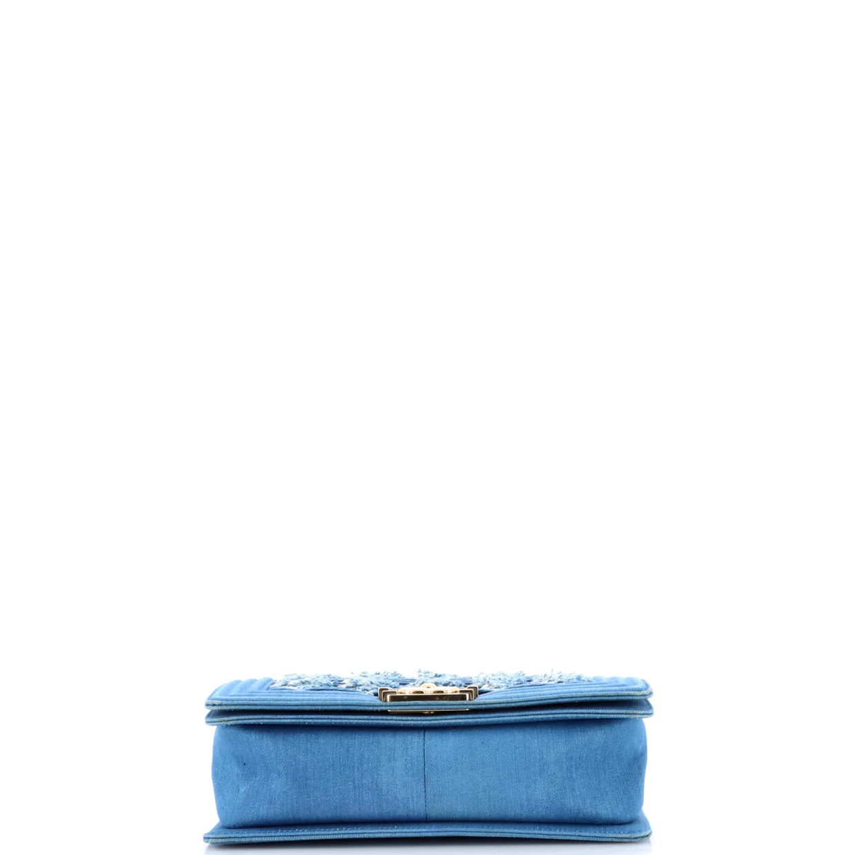 Boy Flap Bag Pleated Fringe Denim Old Medium - Deep Luxury