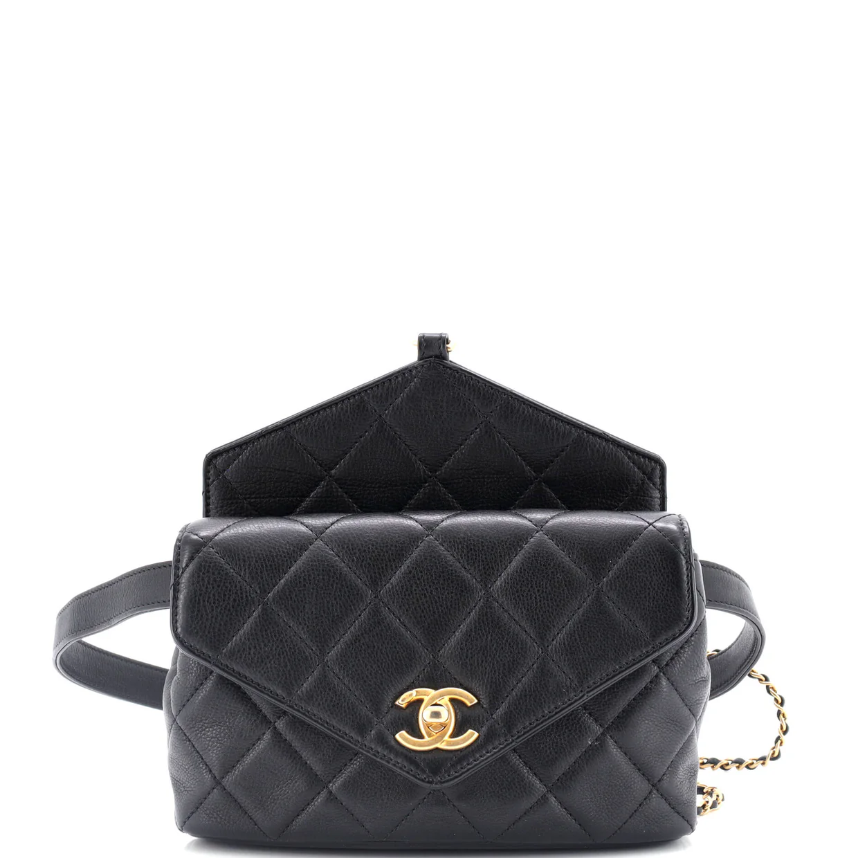 Carry With Chic Chain Flap Waist Bag Quilted Calfskin - Deep Luxury