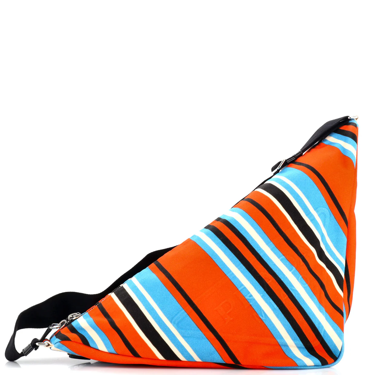 Triangle Logo Zip Crossbody Bag Printed Canvas Large - Deep Luxury