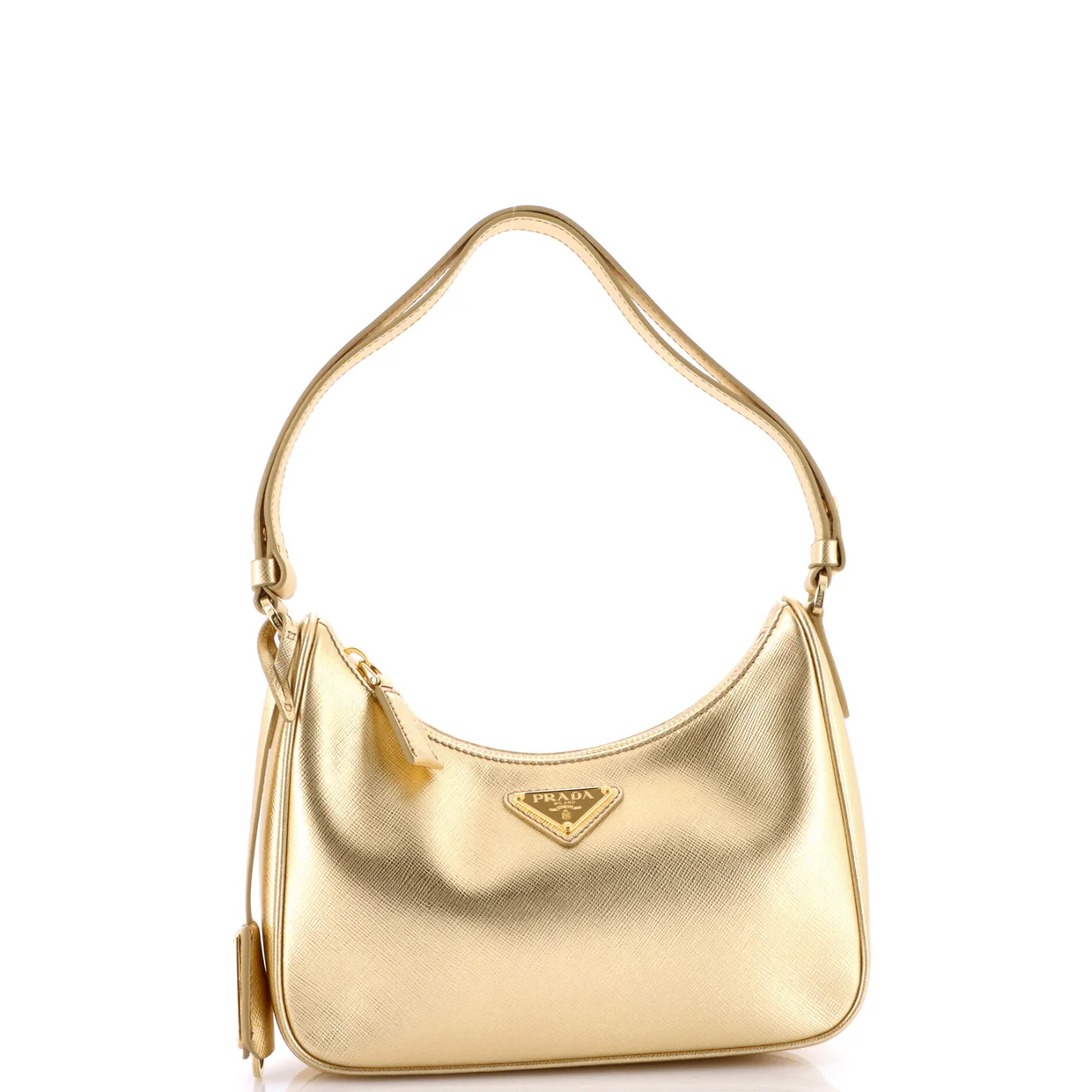 Adjustable Handle Zip Hobo Saffiano Leather Mini - Deep Luxury