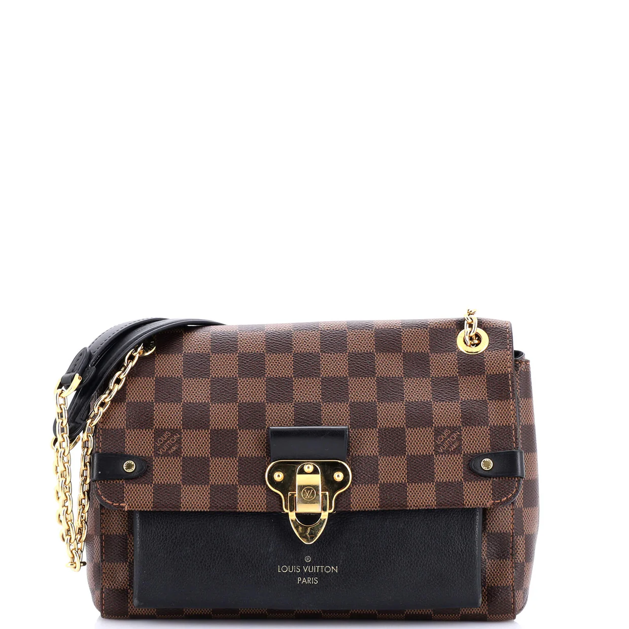 Vavin Handbag Damier with Leather PM - Deep Luxury