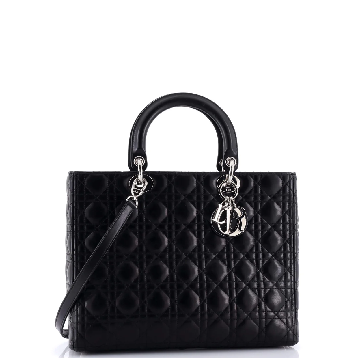 Lady Dior Bag Cannage Quilt Lambskin Large - Deep Luxury