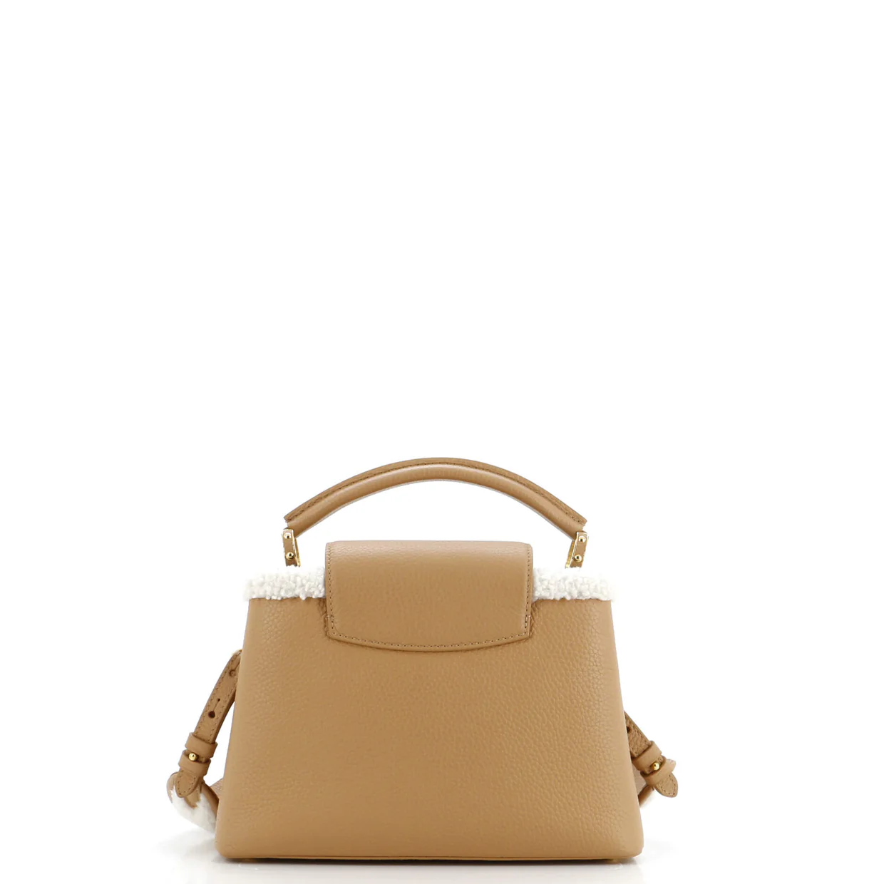 Capucines Bag Leather with Shearling BB - Deep Luxury