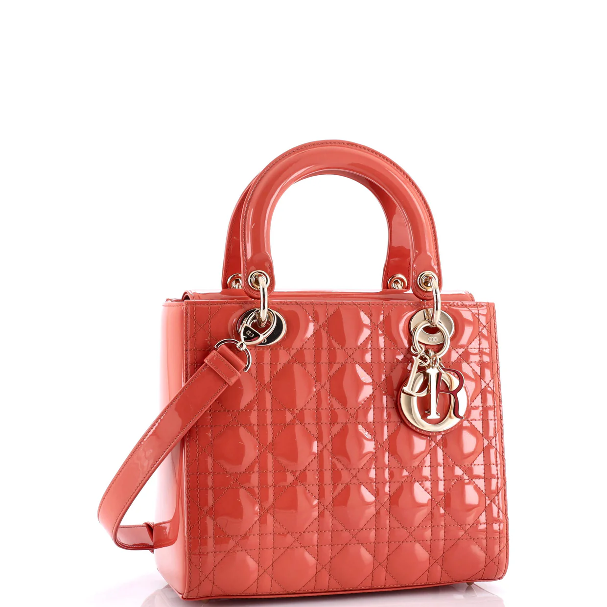 Lady Dior NM Bag Cannage Quilt Patent Medium - Deep Luxury
