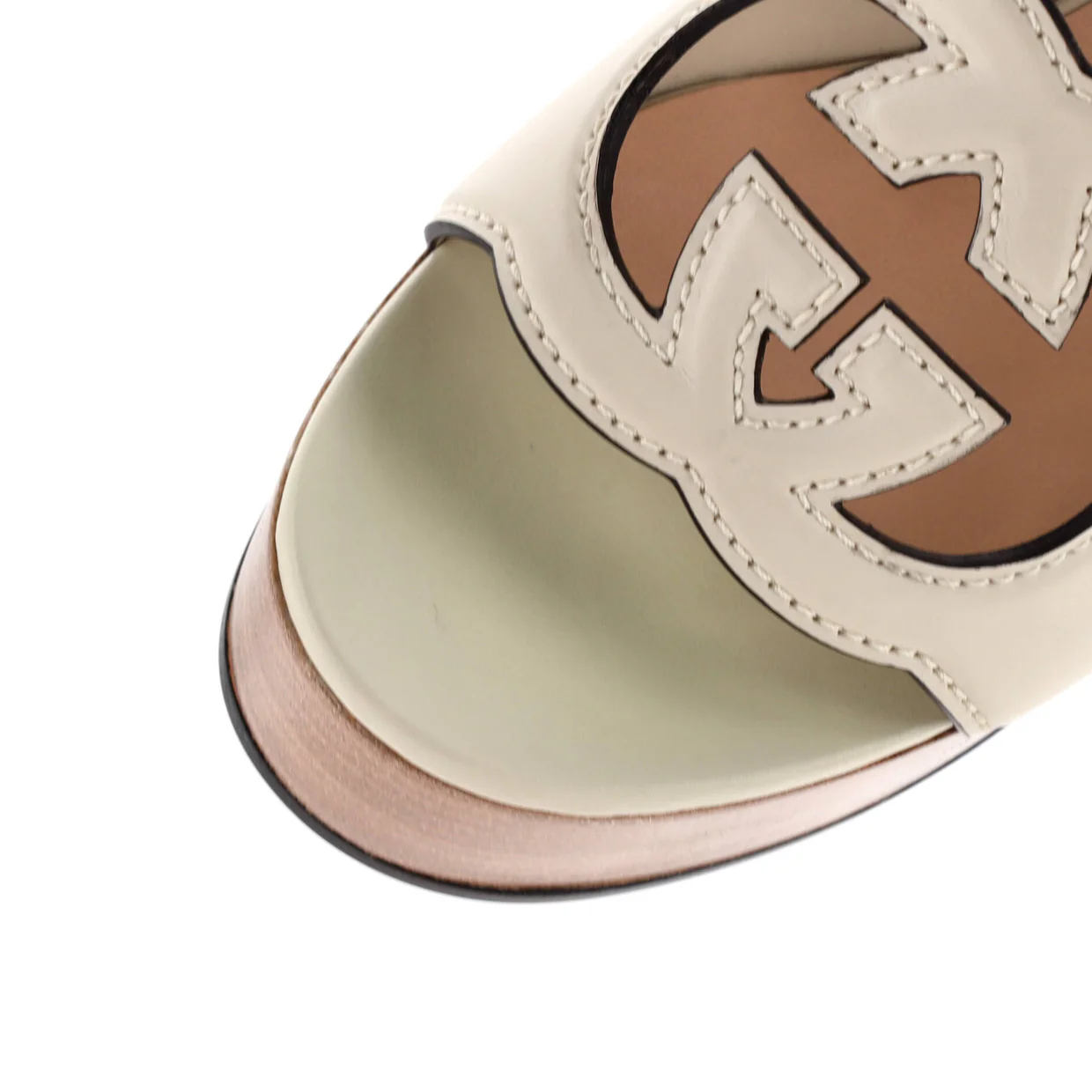 Women's Interlocking G Cut-Out Platform Sandals Leather - Deep Luxury