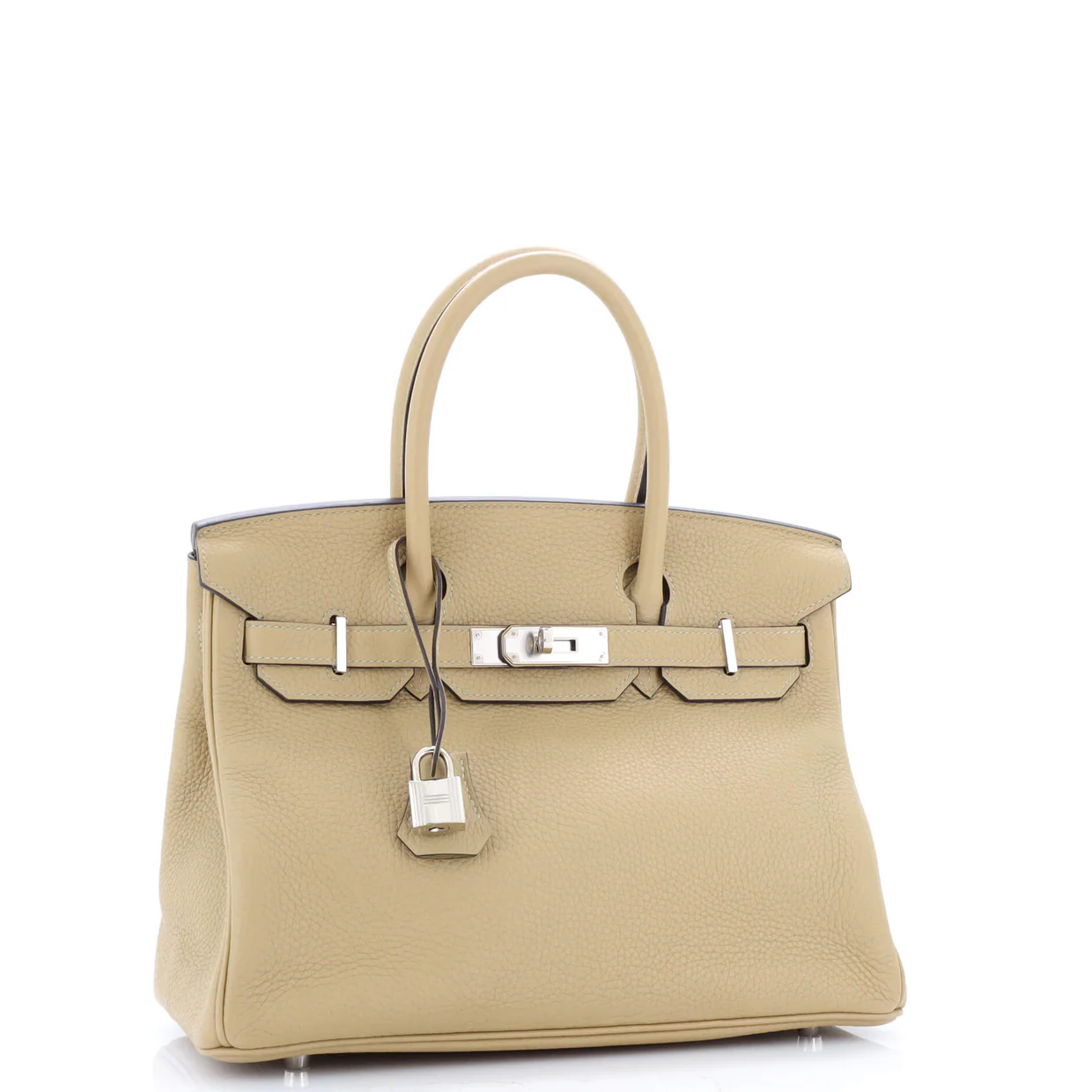 Birkin Handbag Light Clemence with Palladium Hardware 30 - Deep Luxury