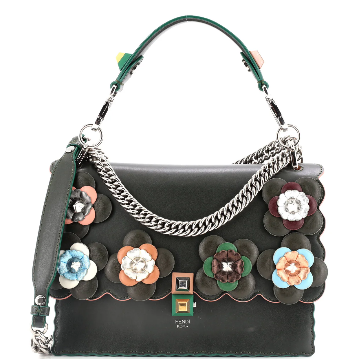 Flowerland Kan I Bag Embellished Leather Medium - Deep Luxury