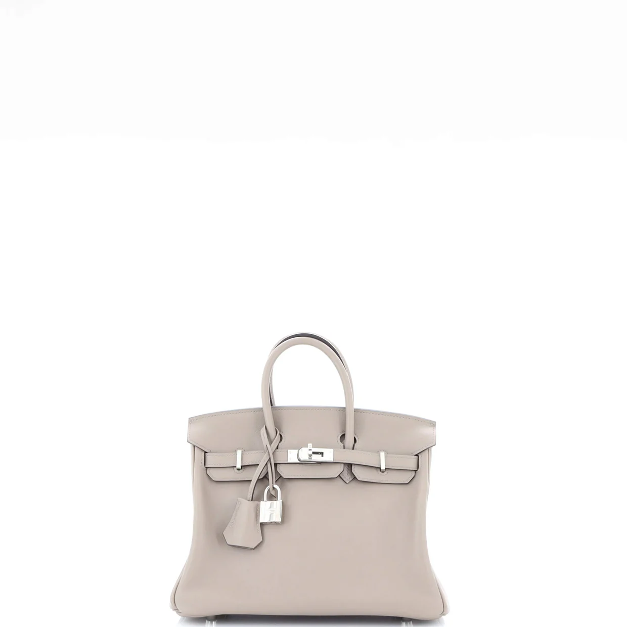 Birkin Handbag Grey Swift with Palladium Hardware 25 - Deep Luxury
