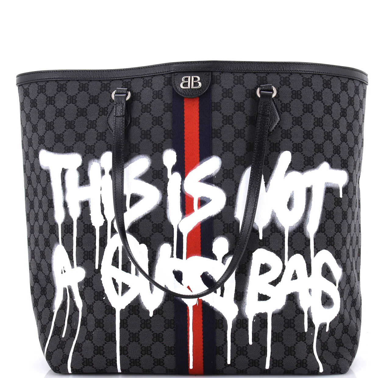 x Gucci The Hacker Project Tote Graffiti BB Canvas Large - Deep Luxury