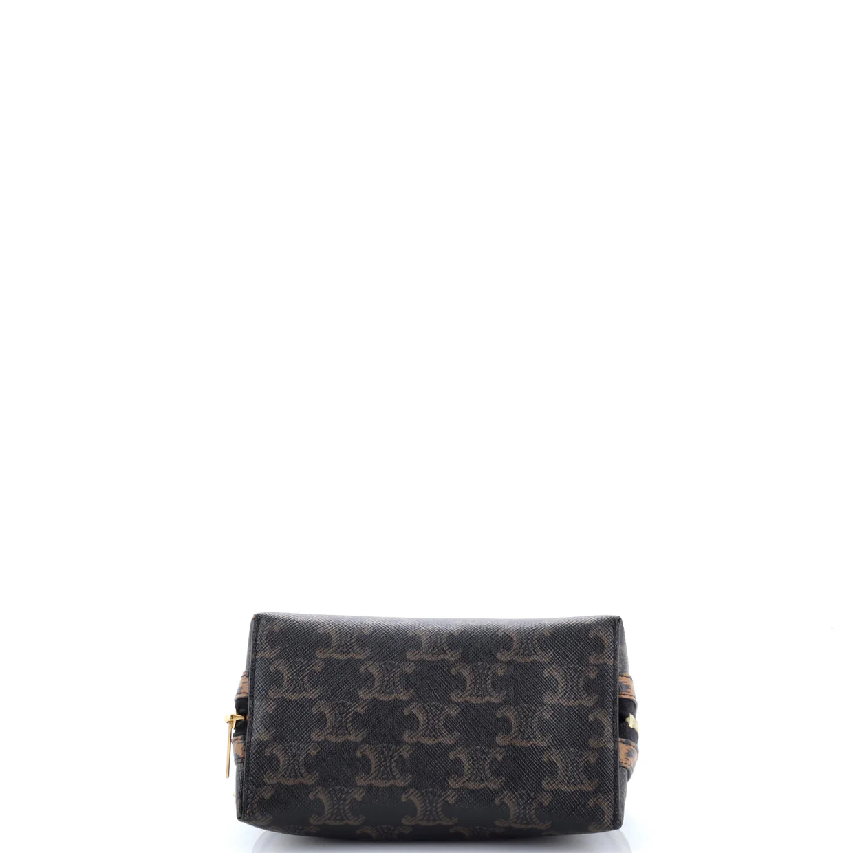 Zip Around Chain Clutch Triomphe Coated Canvas - Deep Luxury
