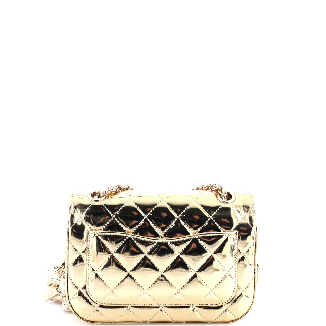 Classic Single Flap Bag with Star Coin Purse Quilted Metallic Leather Mini - Deep Luxury