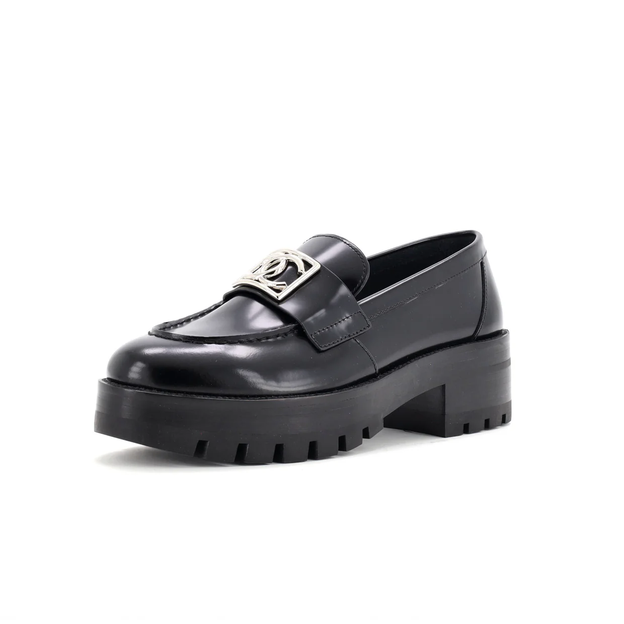 Women's CC Platform Loafers Leather - Deep Luxury