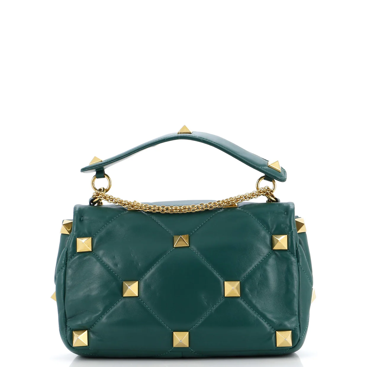 Roman Stud Flap Bag Quilted Leather Large - Deep Luxury
