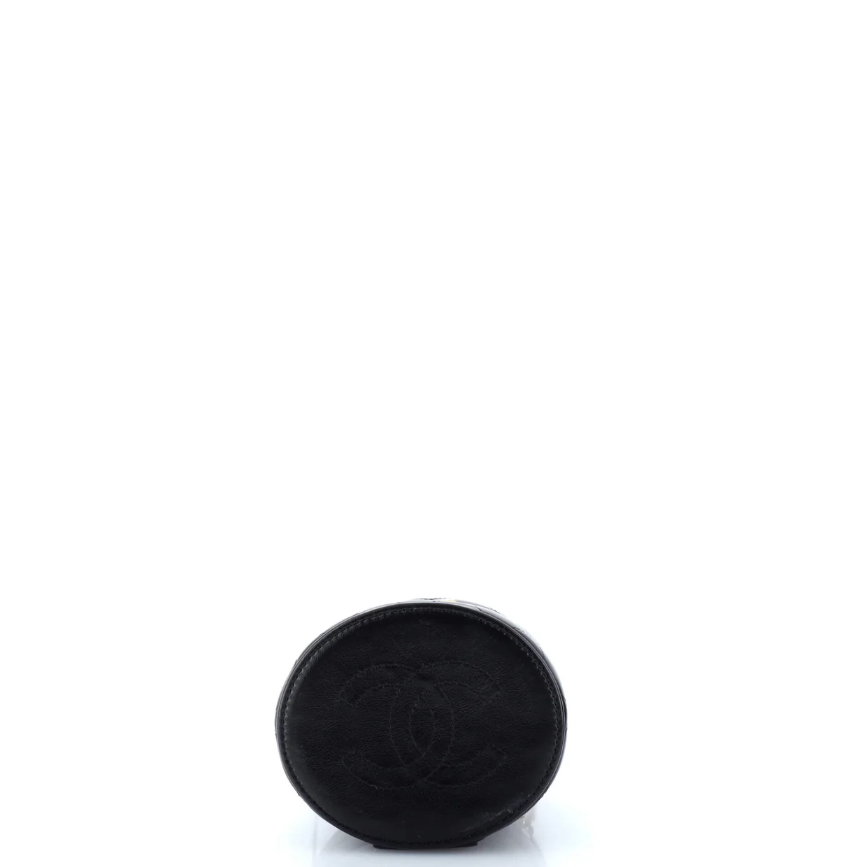 CC Ruched Top Handle Vanity Case Quilted Lambskin Small - Deep Luxury