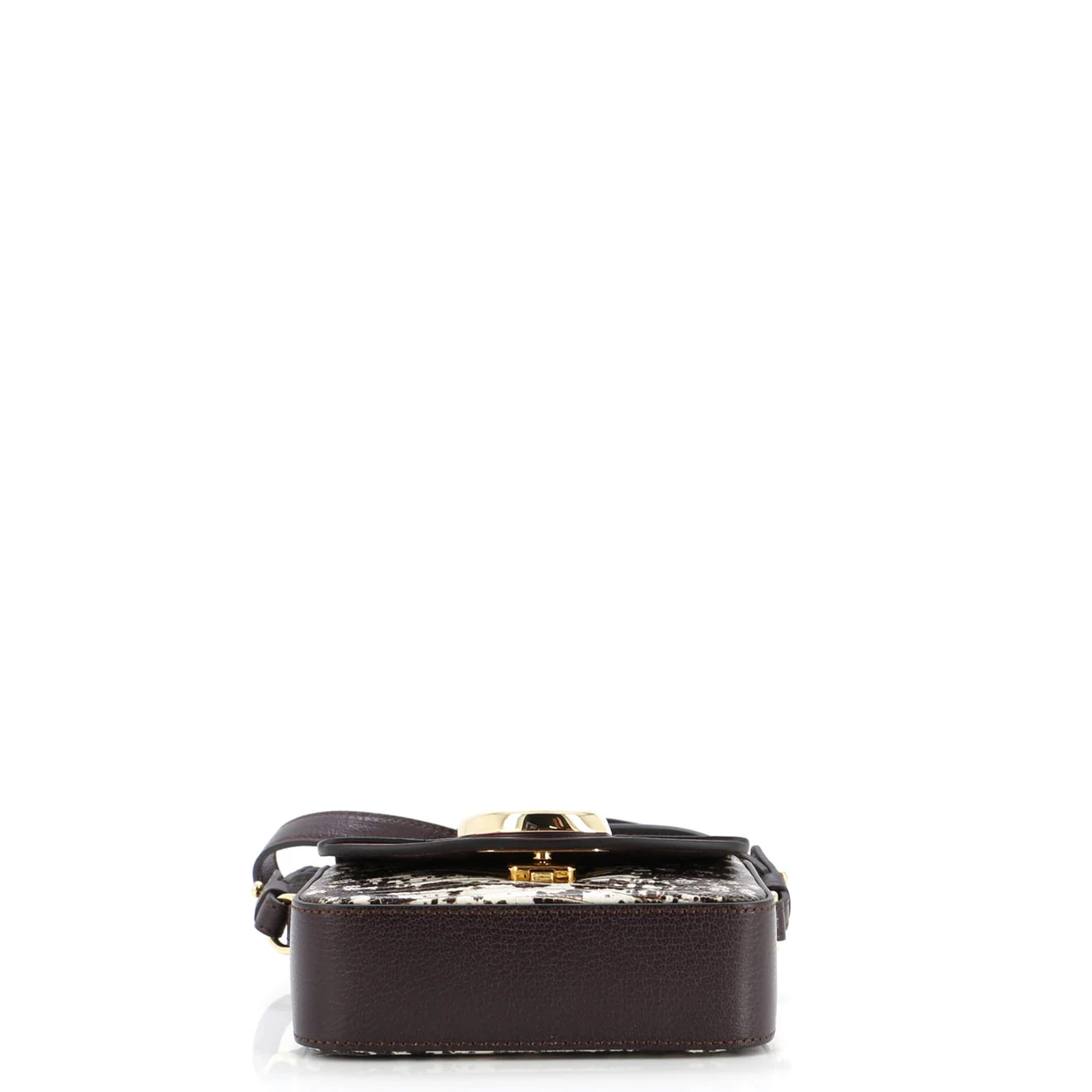 C Flap Bag Leather with Lizard Embossed Detail Mini - Deep Luxury