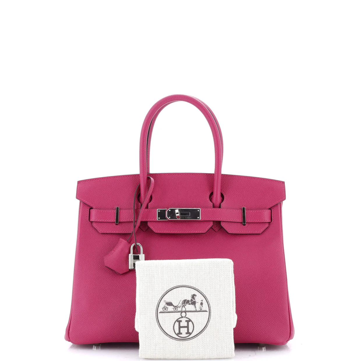 Birkin Handbag Rose Pourpre Epsom with Palladium Hardware 30 - Deep Luxury