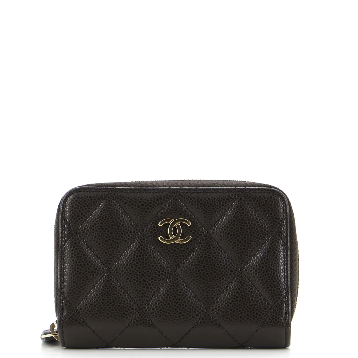CC Zip Coin Purse Quilted Caviar Small - Deep Luxury