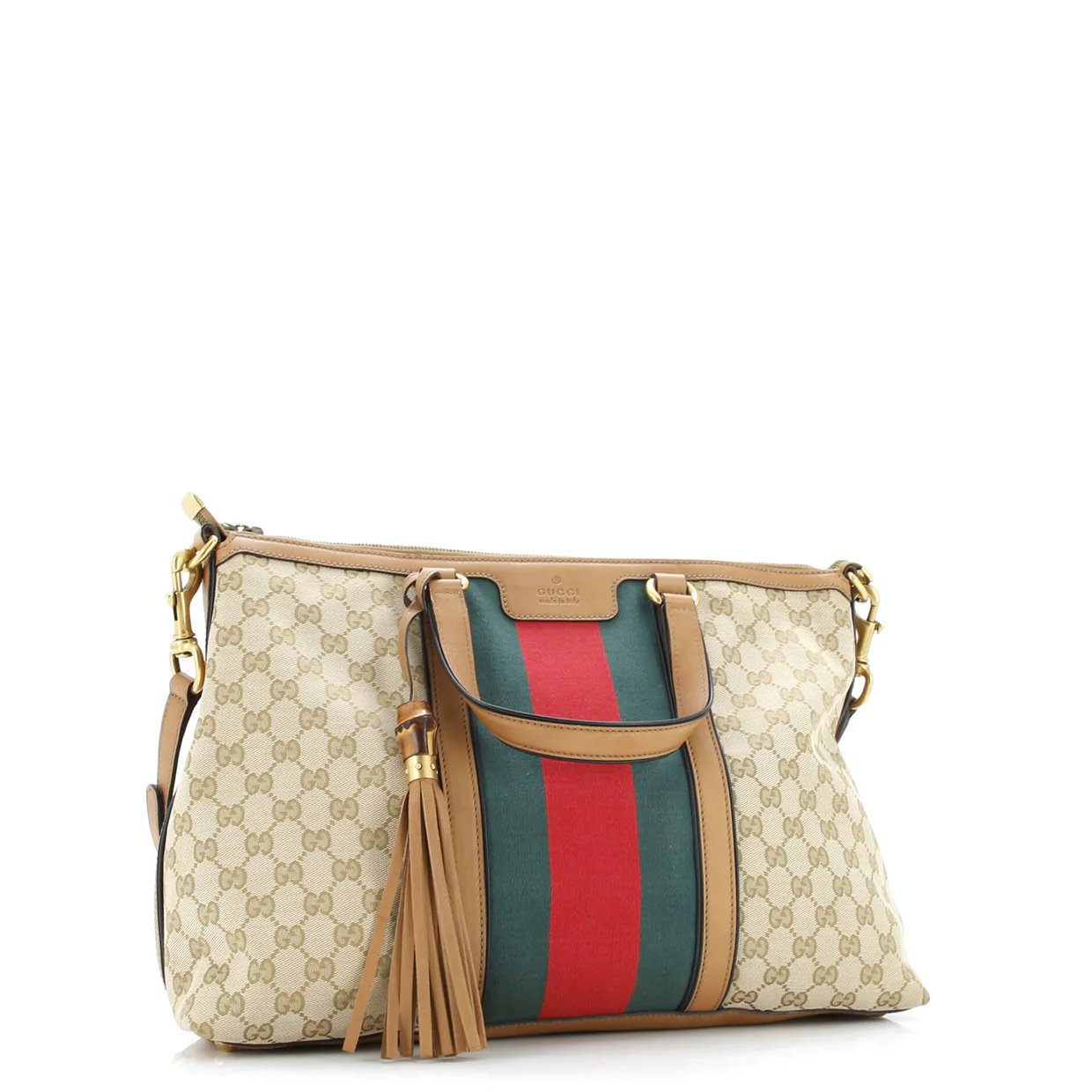 Rania Convertible Top Handle Bag Web GG Canvas Medium - Deep Luxury