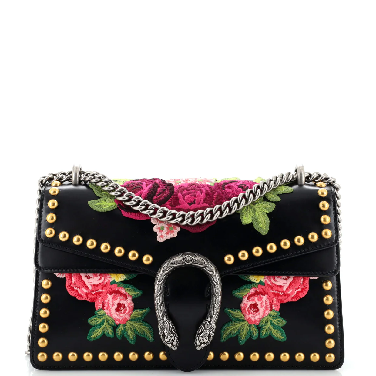 Dionysus Bag Embroidered Studded Leather Small - Deep Luxury