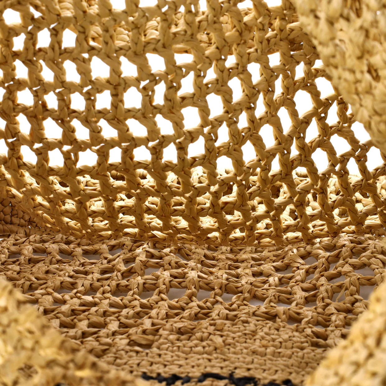 Triangle Logo Open Tote Raffia - Deep Luxury