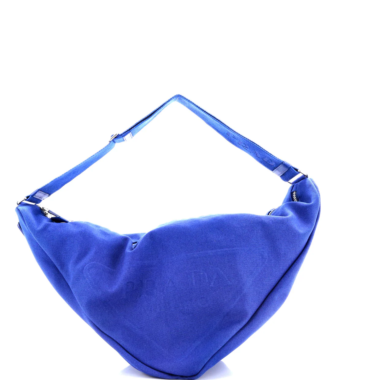 Triangle Logo Zip Crossbody Bag Embossed Canvas Large - Deep Luxury