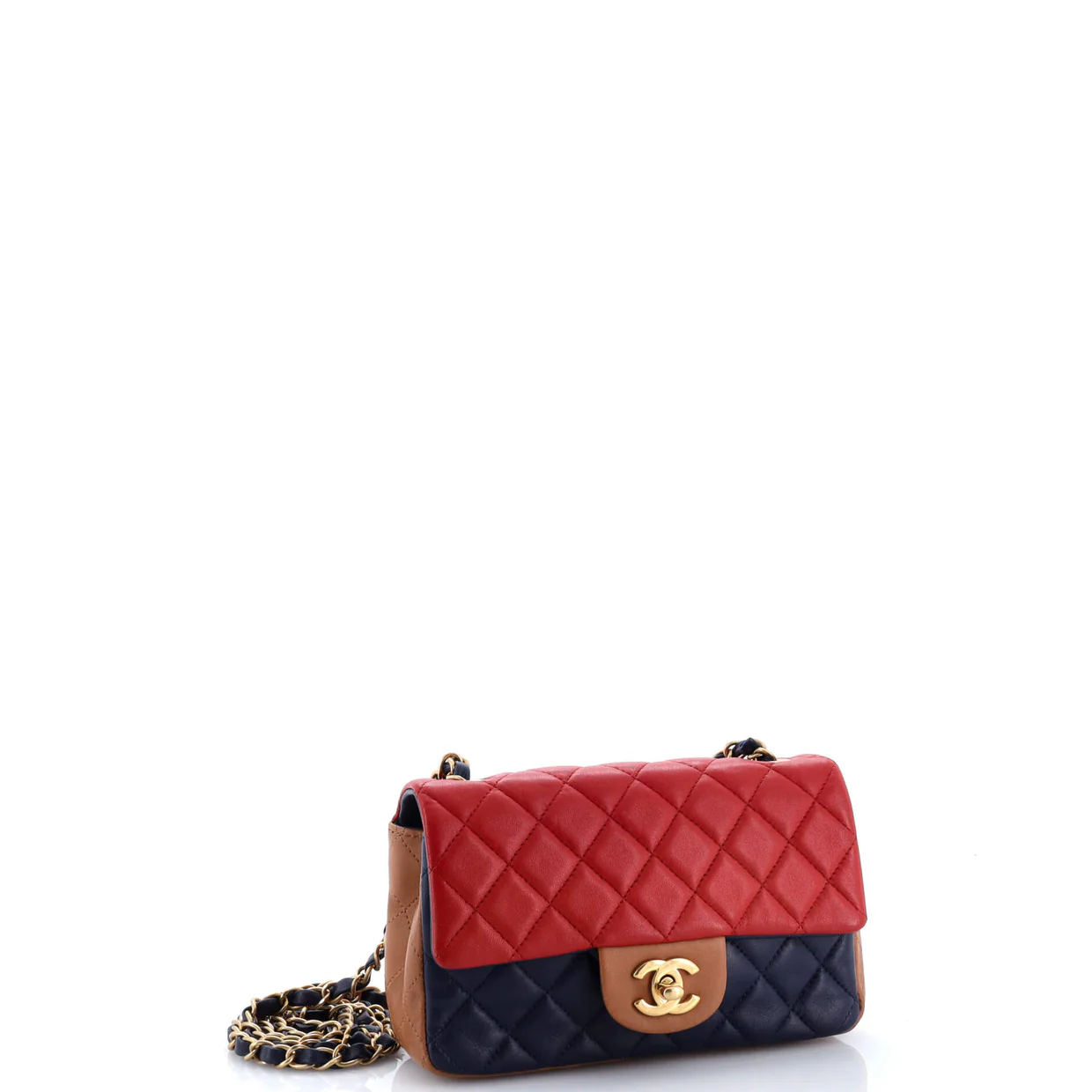 Tricolor Classic Single Flap Bag Quilted Lambskin Mini - Deep Luxury