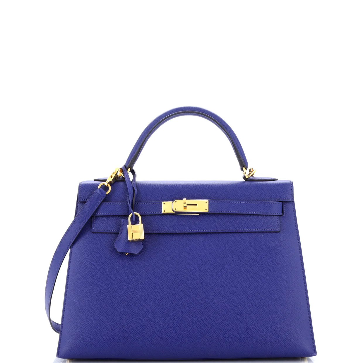 Kelly Handbag Bleu Electrique Epsom with Gold Hardware 32 - Deep Luxury