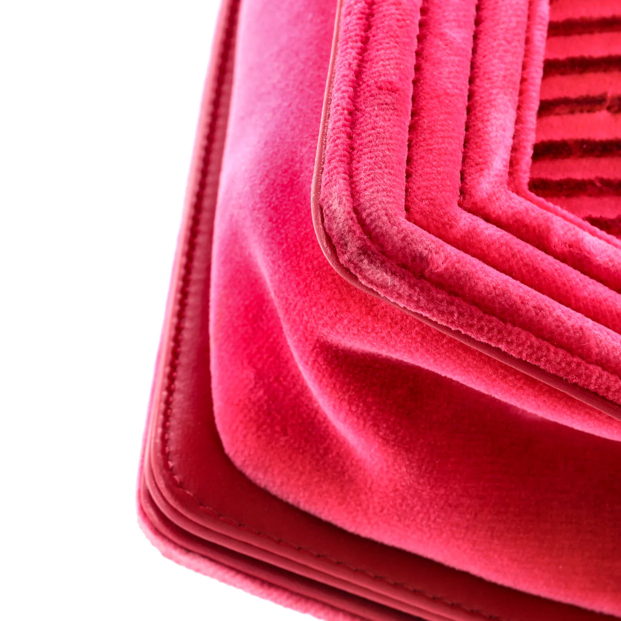 Boy Flap Bag Chevron Velvet Small - Deep Luxury