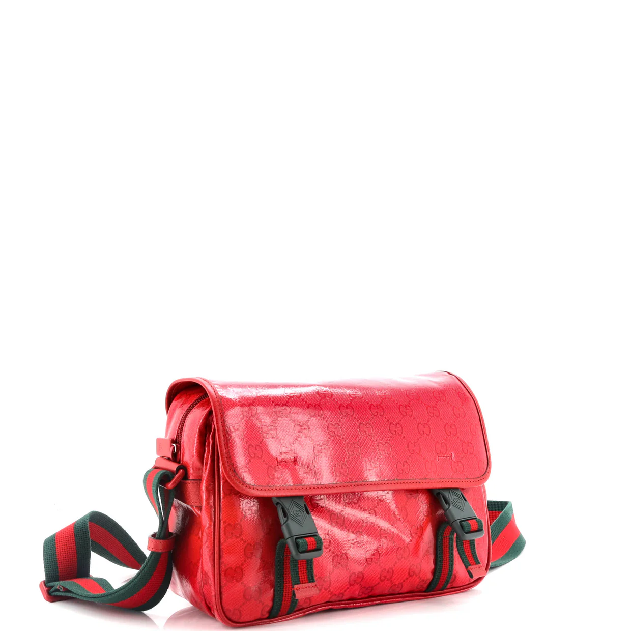 Web Buckle Messenger Bag GG Coated Canvas Small - Deep Luxury