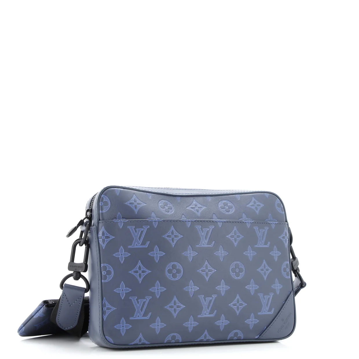 Duo Messenger Bag Monogram Shadow Leather - Deep Luxury