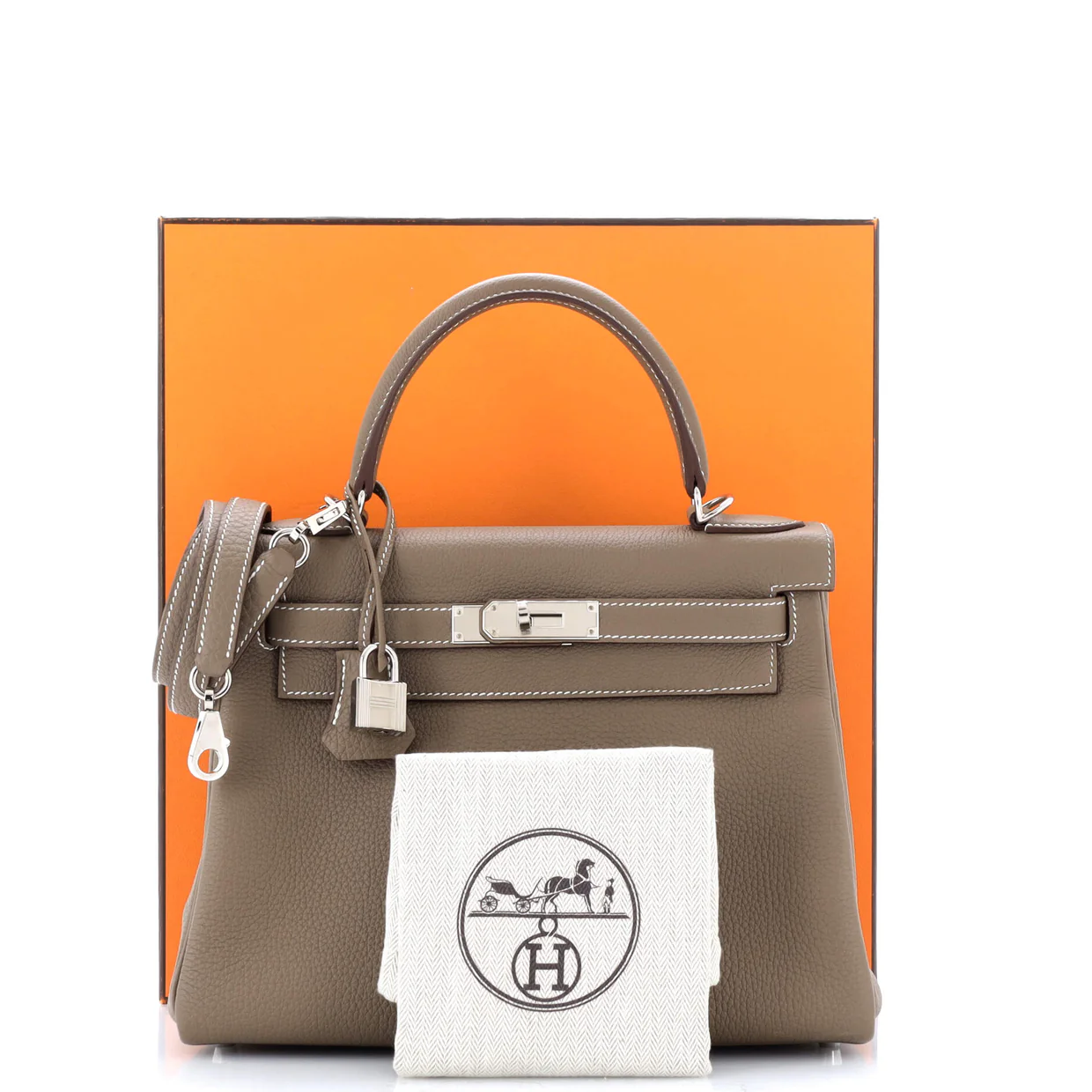 Kelly Handbag Grey Togo with Palladium Hardware 28 - Deep Luxury