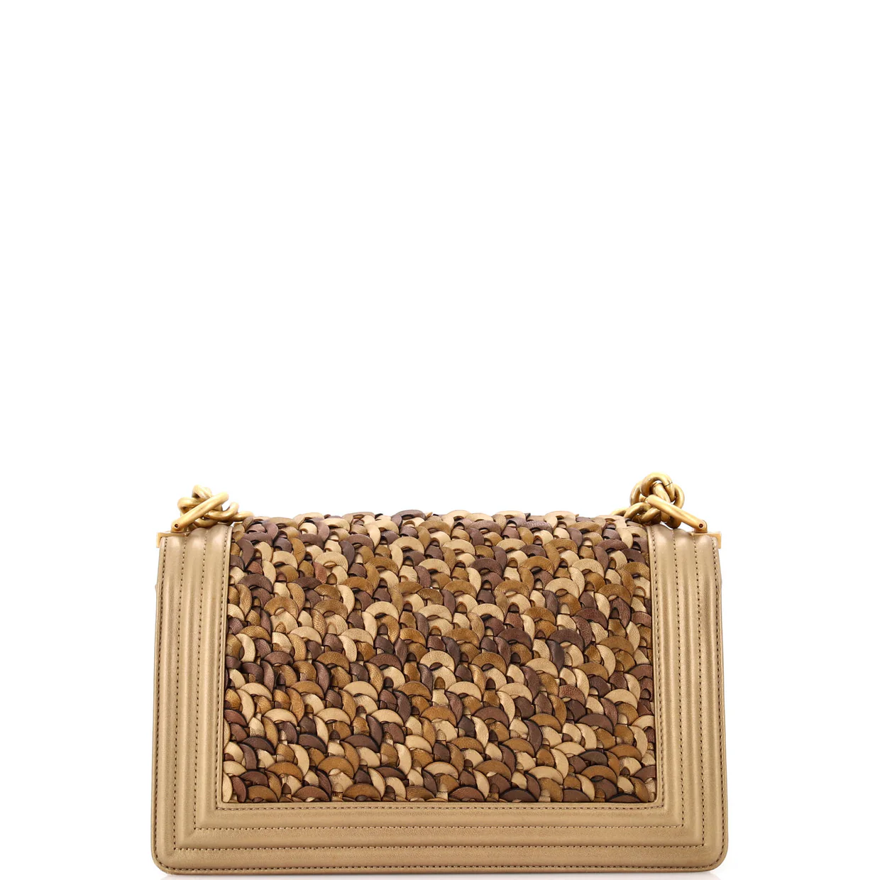 Boy Flap Bag Braided Metallic Lambskin Old Medium - Deep Luxury