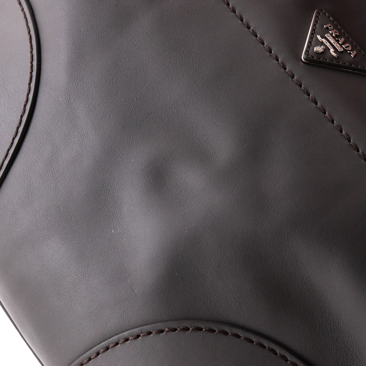 Twin Pocket Convertible Tote Stitched Leather Medium - Deep Luxury