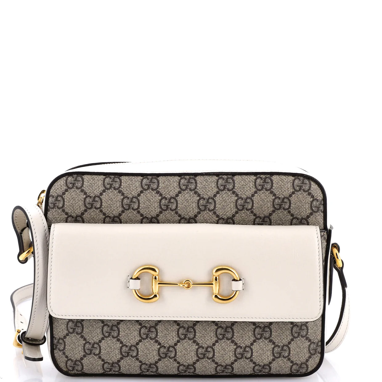 Horsebit 1955 Flap Pocket Camera Bag GG Coated Canvas and Leather Small - Deep Luxury