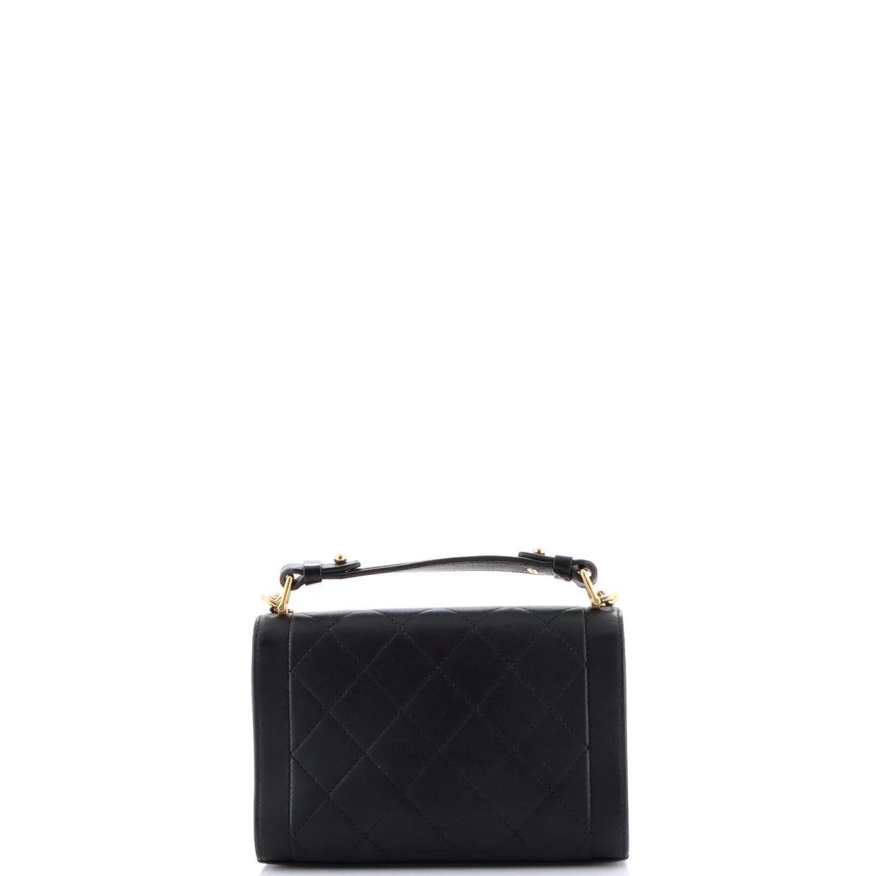 Label Click Flap Bag Quilted Calfskin Small - Deep Luxury