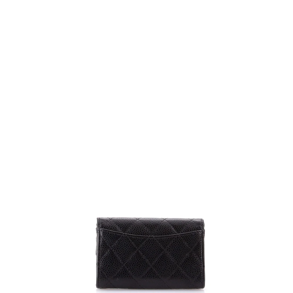 Classic Flap Card Case Quilted Caviar - Deep Luxury