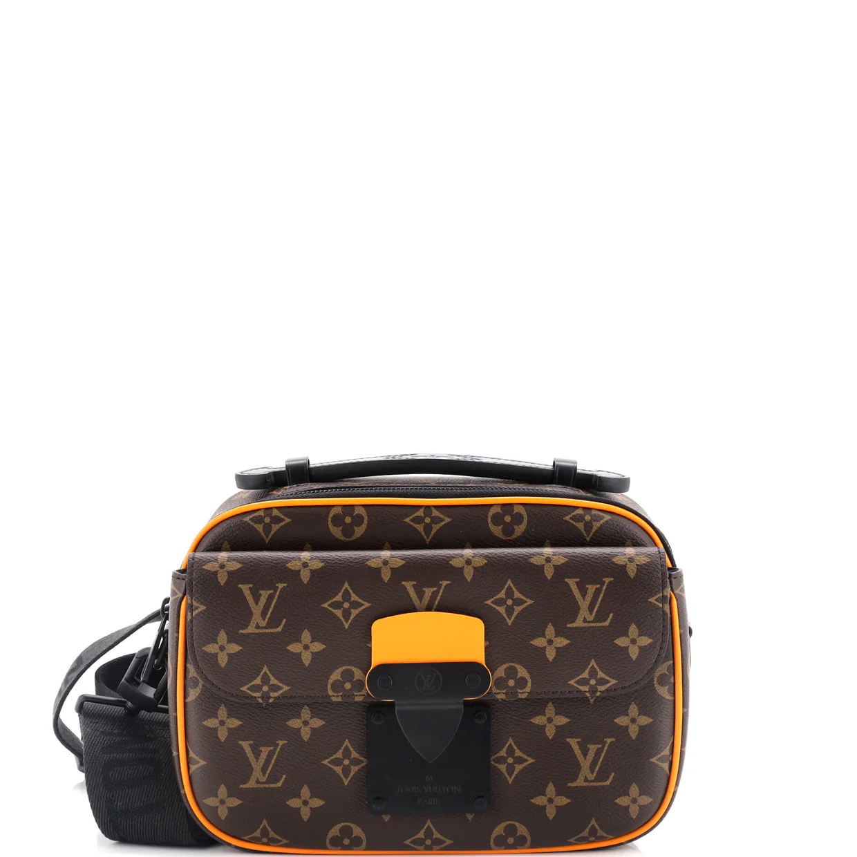 S Lock Messenger Bag Macassar Monogram Canvas - Deep Luxury