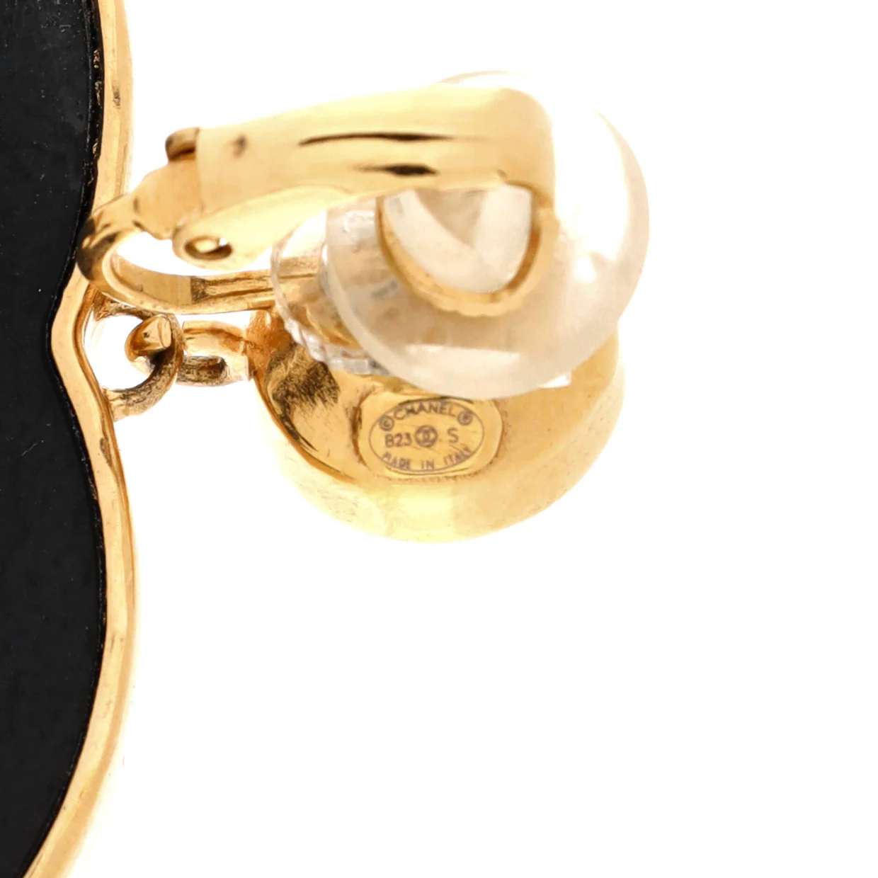 CC Drop Clip-On Earrings Metal with Crystals and Leather - Deep Luxury